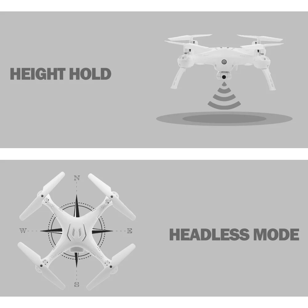 ATTOP W10 Радиоуправляемый вертолет Дрон с камерой 720P Wifi FPV с функцией удержания высоты и автоматического возврата 2,4G Радиоуправляемый квадрокоптер VS XS809W XS809HW