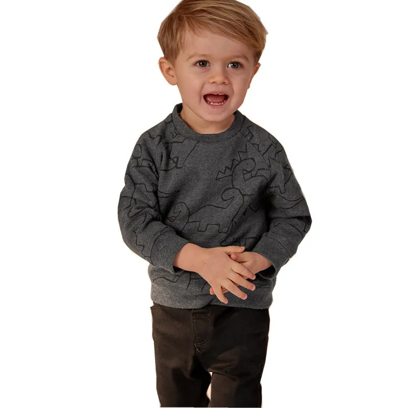 Детская рубашка с принтом вилочных погрузчиков; сезон весна-осень; толстовки для маленьких мальчиков; детская одежда из хлопка; спортивные толстовки с длинными рукавами для мальчиков