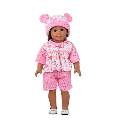 New Fashion American Doll Clothes Set Pink Sweater Jeans Clothes Suit Fit For 43cm Dolls And 18-Inch Baby Doll Toy Accessories - Цвет: CL-0006
