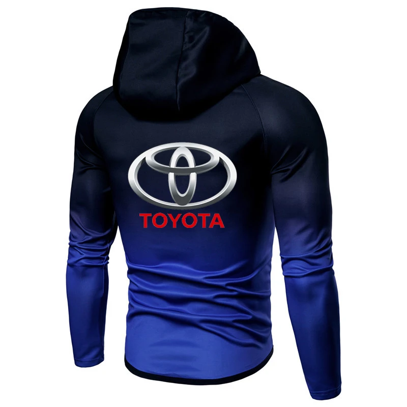 Весенне-осенняя куртка на молнии, толстовки с капюшоном с логотипом toyota, одежда с градиентом, флисовая толстовка с длинным рукавом, мужская толстовка с капюшоном