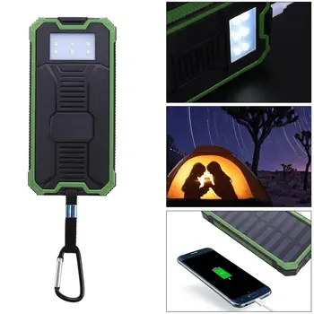 

20000mAh Portable Solar Power Bank Dual USB Charger External Battery Charger LED Light for Mobile Phone Tablets Digital Cameras