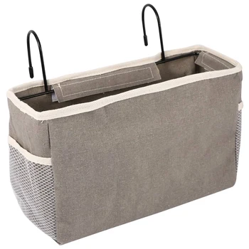 

Big deal Storage Bag Basket Hook Office Desk Dormitory Bedside Bed Dorm Hanging Canvas Organizer Cloth Caddy Holder azine Pho