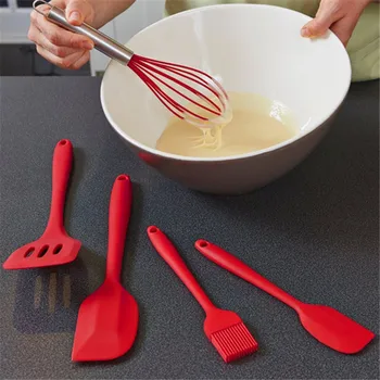 

5pcs/set Silicone Cooking Tools Set Turner Spatula Basting Brush Whisk Kitchen Utensils Set Coo Pastry Tool Accessories KO878061
