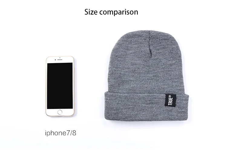 Зимняя вязаная шапка Skullies Beanies, зимняя шапка с надписью True, мягкая шапка в стиле хип-хоп для мужчин и женщин, повседневный широкий берет-Боб, унисекс, прочная чашка