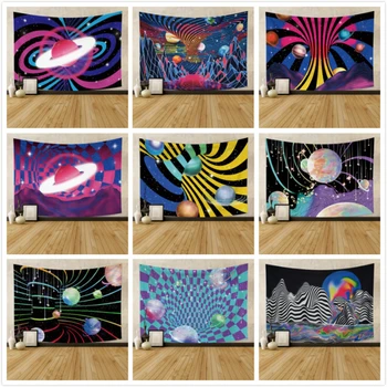 

Abstract Universe planet Printed Tapestry Star Wall hanging Tapestry Backdrop Wall Cloth Psychedelic Home Decoration Tapestries