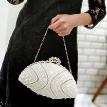 Женская сумка через плечо расшитая бисером женские винтажные вечерние сумки имитация жемчуга в виде ракушки женская сумка сумки на плечо, украшенный бриллиантом клатч сумка для свадьбы