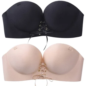 

Sexy Adhesive Push up Seamless Bra Silicone Backless Wedding Bralette Strapless Invisible Women Underwear Bras 1/2 Cup