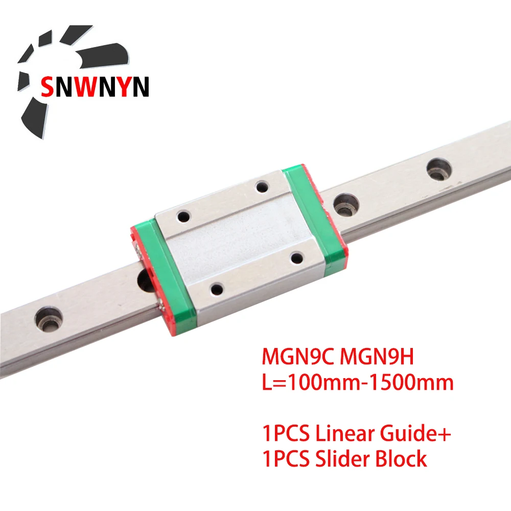 CNC части MGN9 100 300 350 400 450 500 800 900 1000 мм миниатюрные линейные направляющие 1 шт. + MGN9H/MGN9C