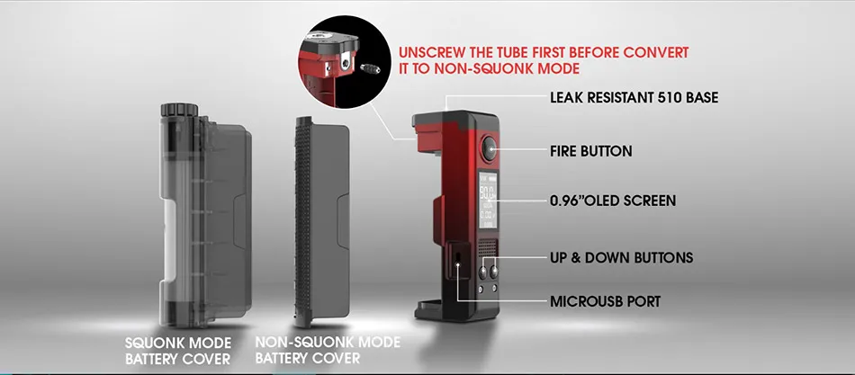 Dovpo Topside Lite Squonk Tc Kit 90 Вт Питание от одной батареи 21700/20700 2 в 1 Squonk Vape Kit испаритель