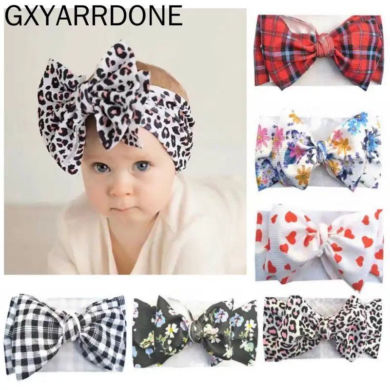 leopard hair bow for babies