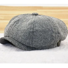 Зимняя мужская фетровая Кепка размера плюс, шерстяная восьмиугольная кепка, Мужская кепка большого размера s 56-58 см 59-60 см 61-63 см