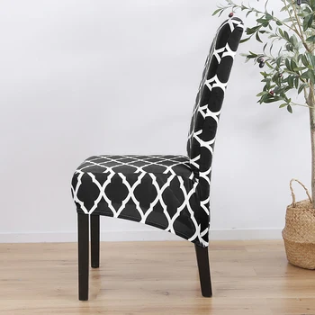 

Printed Geometric long back Chair Cover Europe style seat covers Chair Covers Hotel Party Banquet housse de chaise home