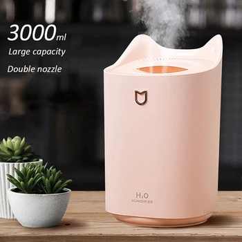 

3000ML Home Air Humidifier Double Nozzle Cool Mist Aroma Diffuser with Coloful LED light Heavy fog Ultrasonic USB Humidificador