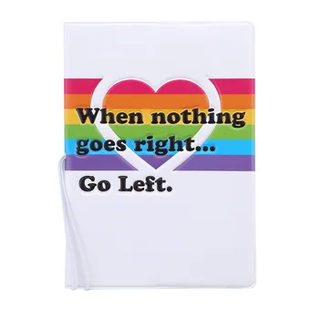 

Creative The Rainbow Stripe Life Motto Passport Holder Leather Travel Passport Cover Multi-function Travel Passport Package