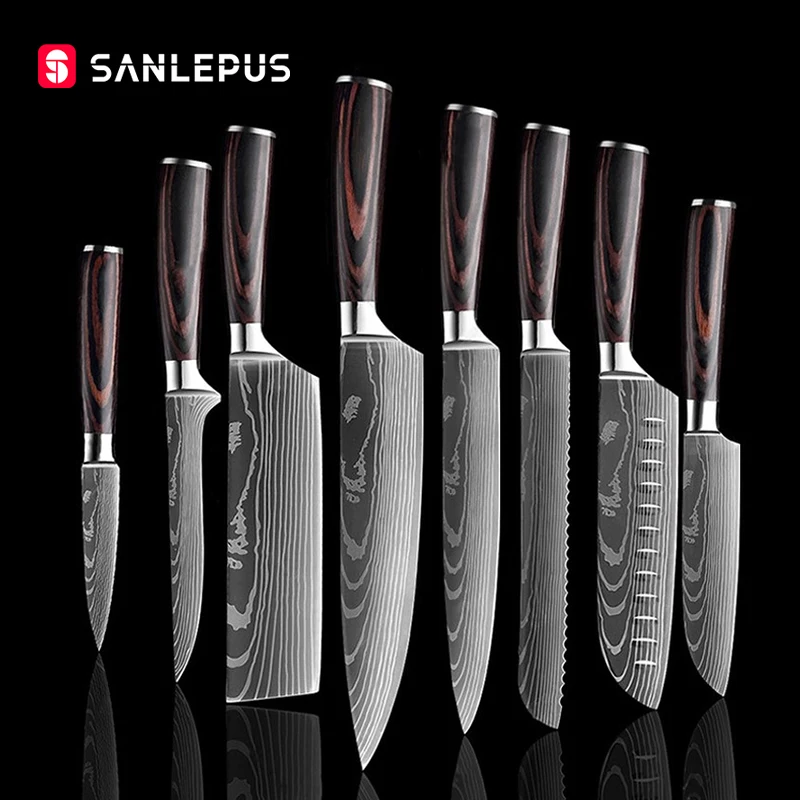 8 шт./набор кухонные ножи SANLEPUS Chef knife | Дом и сад
