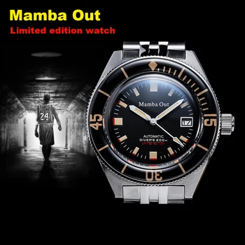 

Limited Edition Mamba Out Mechanical Watch Men Automatic NH35 Diver Watch Mens Sport 20Bar Swim Stainless Steel Wristwatch men