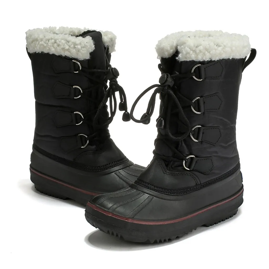 Зимние детские ботинки; модные водонепроницаемые теплые удобные зимние ботинки; ботиночки для маленьких мальчиков и девочек; плюшевые теплые зимние ботинки с высоким голенищем
