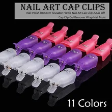 10 Pcs Uv Gel Remover Cap Pinze per Gel per Unghie Sgrassante per Le Unghie Manicure Pinze di Plastica Acrilico Unghie Artistiche Soak Off clip di Tappo(China)