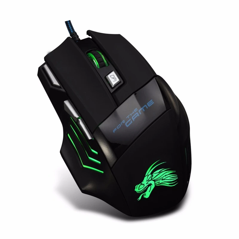  Professional USB Wired Gaming Computer Mouse 5500 DPI Optical LED Lighting Mouse Gamer for Computer
