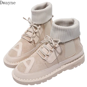 

Literary simple wool short tube female flat boots 2019 autumn new Sen suede Martin boots warm wild single boots