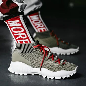 

size 39-44 Men Shoes Super Breathable Men Sock Sneakers Comfortable Lace Up Summer Male Footwear High Quality Zapatillas Hombre