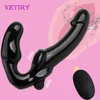 Strapless Strap-on Dildo Vibrator 10 Speed Strapon for Lesiban Double-heads Vibrator for Women Adult Sex Toys Remote Control 1