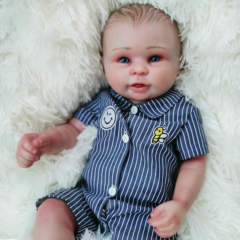 

20 Inch Alive art bebe Reborn Baby Doll Hand painted skin Silicone Vinyl Realistic boy bath toy For girls Children new gift
