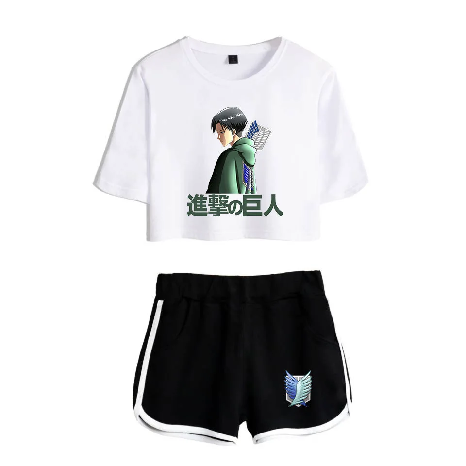 COSREA Attack On Titan Cosplay Costume Survey Corps Logo Short Sleeve Shirt Sport Suits Girls Tees Shorts T Running Sets Women -Zentai shop online H0f878ff86cc14af4a04fe499f3fc76b6G.jpg