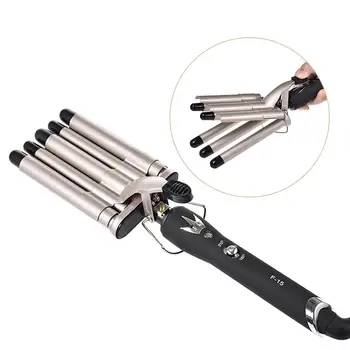 

Curling Iron 5 Triple Barrels Curling Irons Hair Waver Pearl Waving Curler Tourmaline Ceramic Digital Temperature Display Wave S