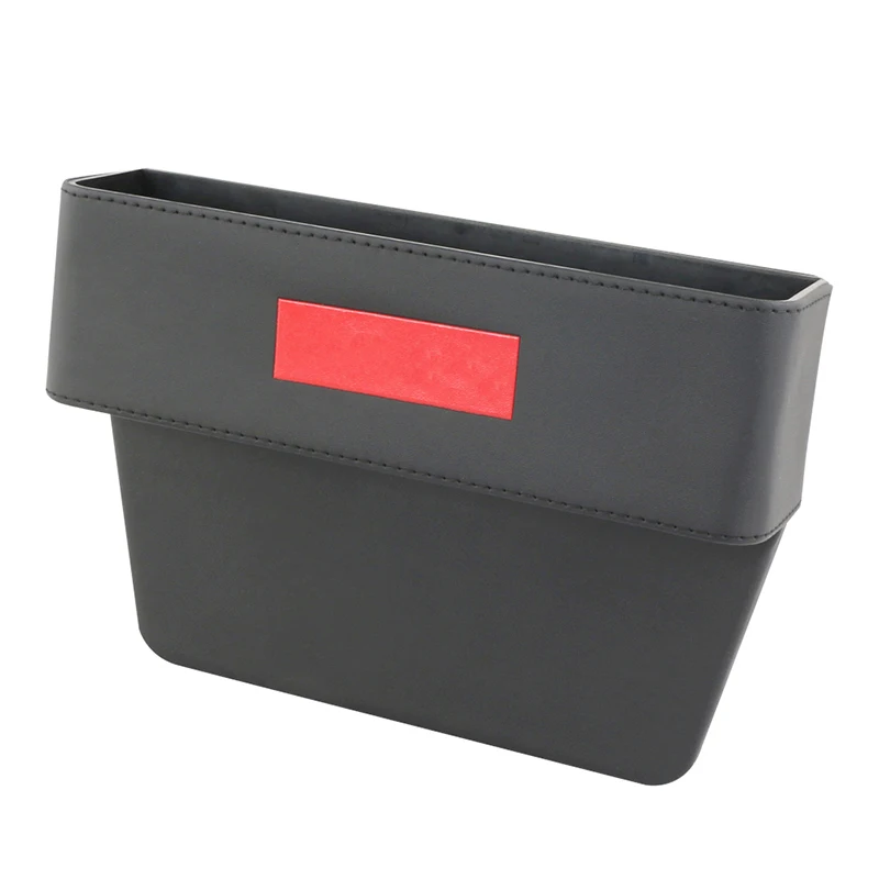 YOLU Car Seat Crevice Storage Box PU Leather Leak-Proof Storage Box Red/Black Car Seat Side Gap Pocket