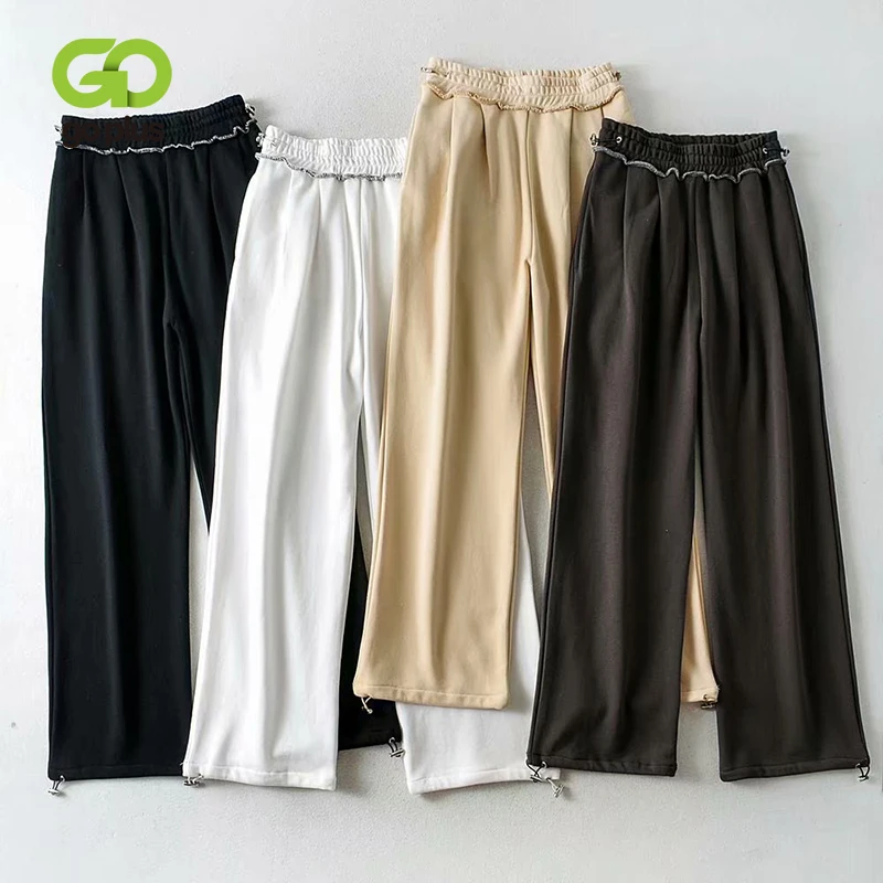 

GOPLUS Woman Pants Elastic Waist Winter Sweatpants Women Streetwear Black White Straight Pants Trousers Spodnie Damskie C10810