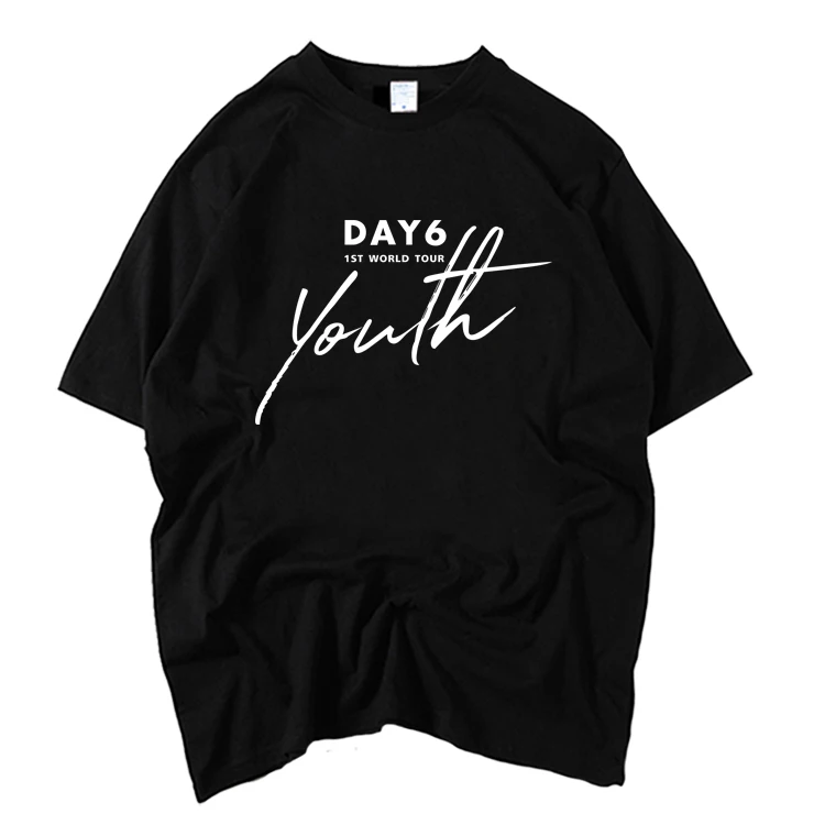 Kpop Day6 1st World Tour Youth Concert Same Printing O Neck T Shirt Summer Style Unisex Short Sleeve Day6 Loose T-shirt 6 Colors