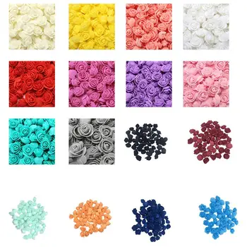 

500 Pcs Artificial Foam Rose Heads Fake Flower DIY Bear Doll Accessories Decor