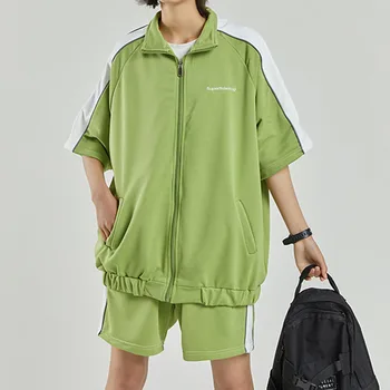 

Play Running Summer Mens Sets Short Sleeve Print Tracksuit Men Sportswear Casual 2 Pieces Set T-Shirt+Shorts Male Clothes Slim