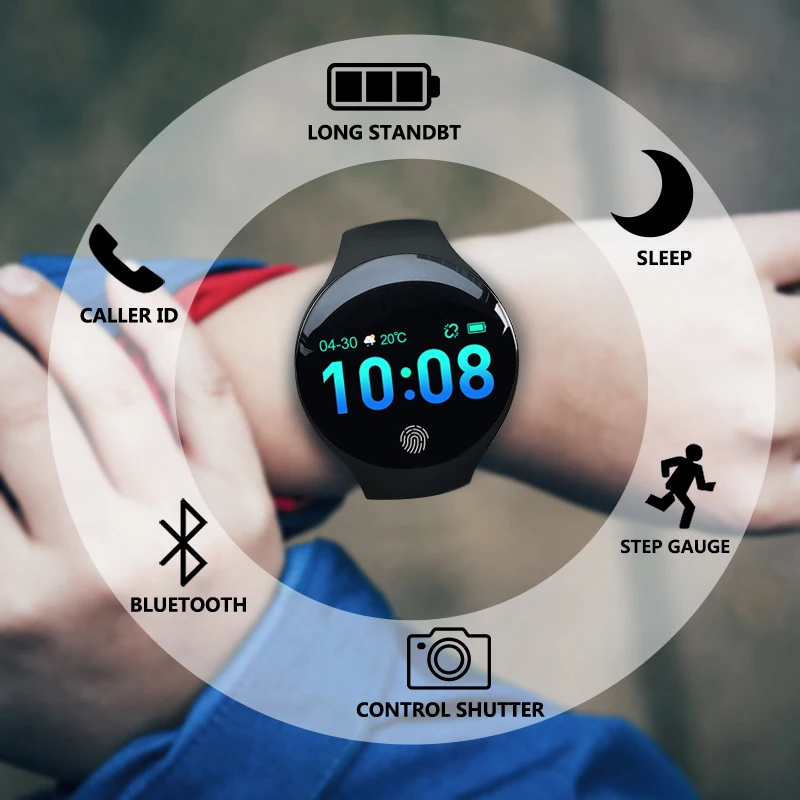 

New Color Touch Big Screen Smartwatch Motion Smart Watch Sport Fitness Warches Men Women Wearable Devices For IOS Android 2019