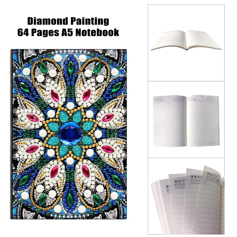 

64 Pages A5 Notebook DIY Creative Special Shaped Diamond Painting Notebook Diary Book Embroidery Diamond Cross Stitch Craft Gift