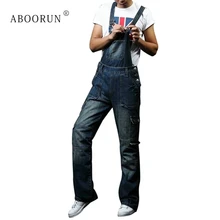 ABOORUN мужские комбинезоны размера плюс с несколькими карманами, джинсовые комбинезоны на лямках, модные длинные джинсы карго, Комбинезоны для мужчин Y3007