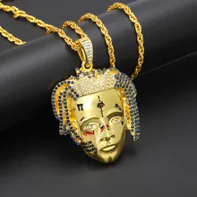 Персонализированные XXXTentacion Singer Face ожерелье s& Подвески хип-хоп ювелирные изделия для женщин и мужчин Мода Золото Длинная цепочка ожерелье