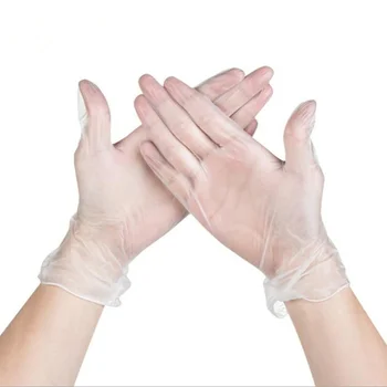 

100 pcs Disposable Latex Gloves Cleaning Work Finger Gloves Latex Protective Home Food For Safety Transparent