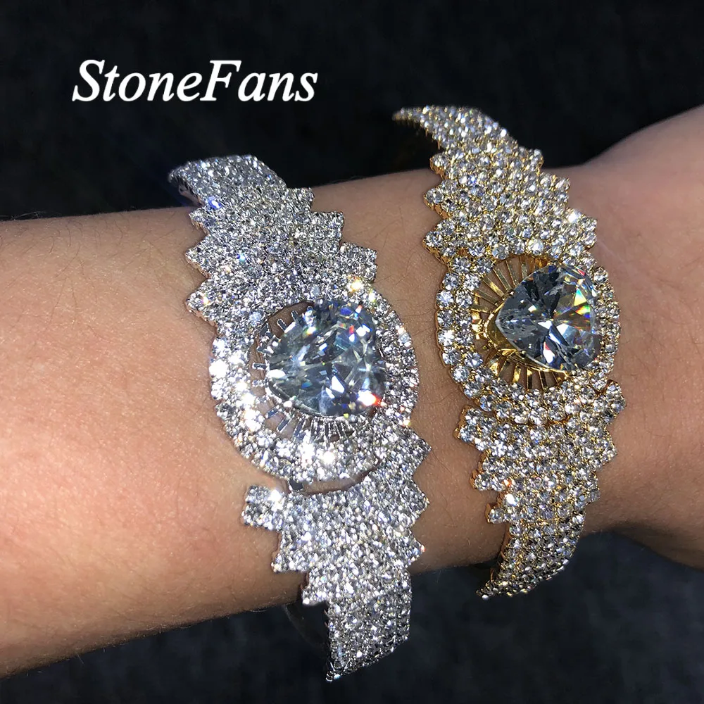 Модные блестящие украшения Stonefans открытые браслеты для невесты стразы роскошные