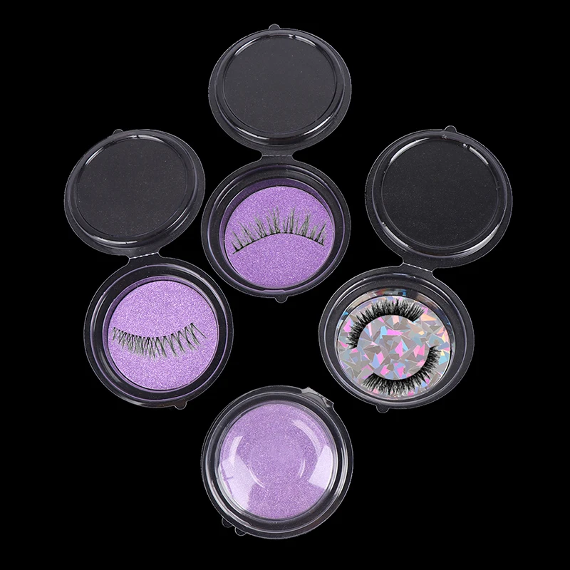 

10pcs/set Eyelash Plastic Package Box Transparent Lid Tray Eyelashes DIY Packing Box Eyelash Packing Box Empty Round Pack Box