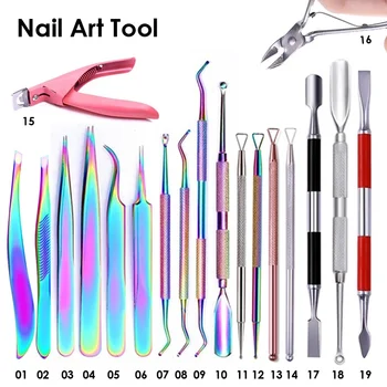 

Stainless Steel Nail Cuticle Pusher Dead Skin Remover Tweezer Nail Clipper Pedicure Manicures Nail Art Tool Trimmer Clean Tools