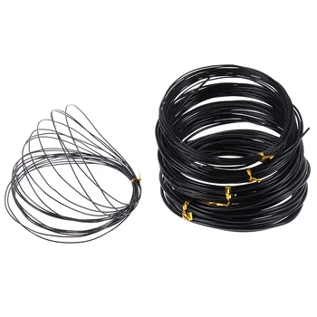 Total 5 m (negro) cables Bonsai Alambre de entrenamiento de bonsái de aluminio anodizado con 5 tamaños (1,0 Mm, 1,5 Mm, 2,0 Mm 2,5mm .3mm)