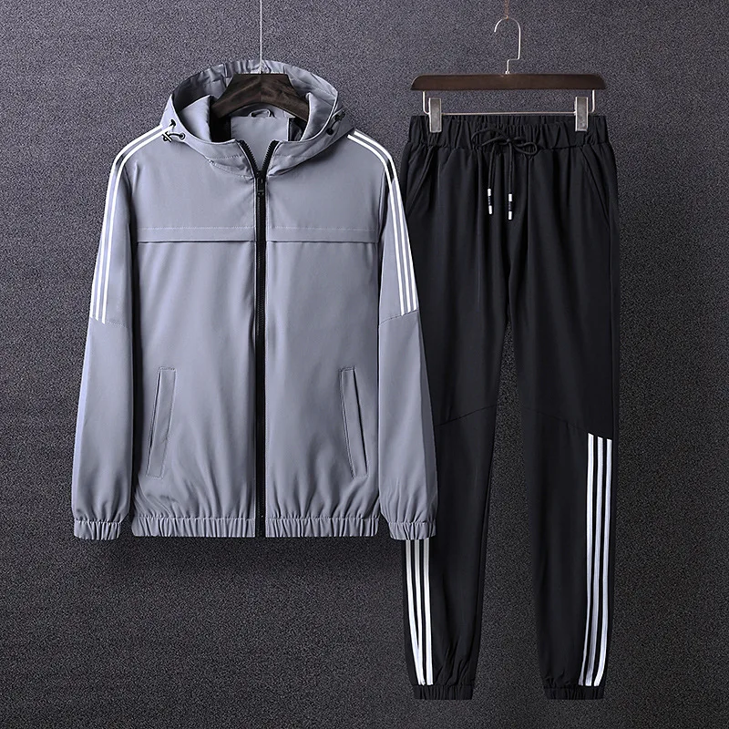 

2019 Spring And Autumn New Style Men Leisure Sports Suit Comfortable Sports Versatile Simple Hooded Cardigan MEN'S Coat