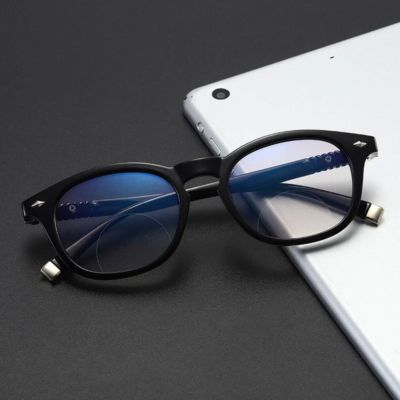 Reading Glasses Bifocal Reader Plastic Retro Round Style for Men and Women+1.0+1.5+2.0