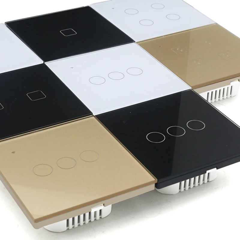 중립 와이파이 터치 라이트 벽 스위치 없음, EU/US 화이트 글래스 블루 LED 투야 스마트 라이프 홈, 알렉사 구글 홈 앨리스용, 2Way, 3Way