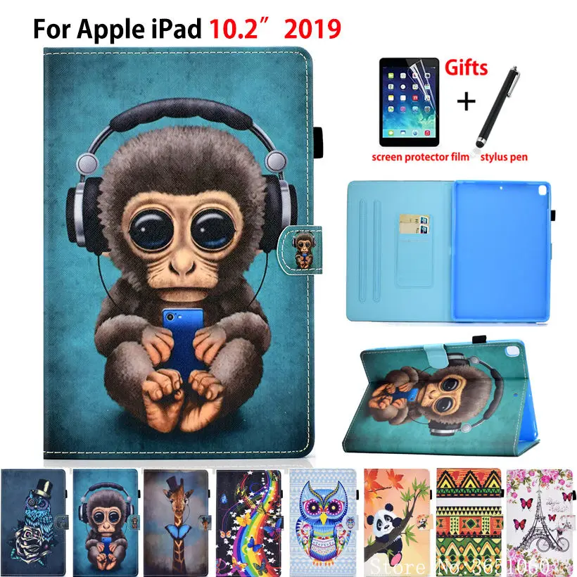 Чехол для iPad 10 2 2019 умный чехол Apple 7 поколения A2200 A2198 A2232 с мультяшной подставкой и