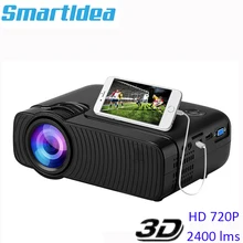 Smartldea AC3 HD 720P Mini projektor, przewodowy wyświetlacz synchronizacji opcjonalnie, obsługa 1280x800 2400 lumenów multimedialny LED 3D kieszonkowy Proyector