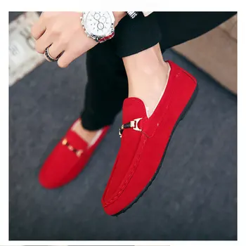 

Winter warm Korean trend all-match casual shoes Peas shoes men plus velvet thickening social guys pedal men's shoes