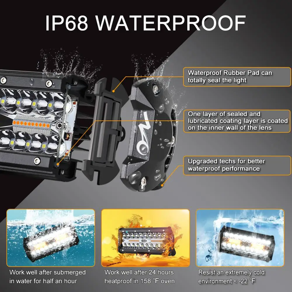 NAO светодиодный светильник 12 в 24 2 цвета 6 ing Strobe Modes 4x4 аксессуары для внедорожников